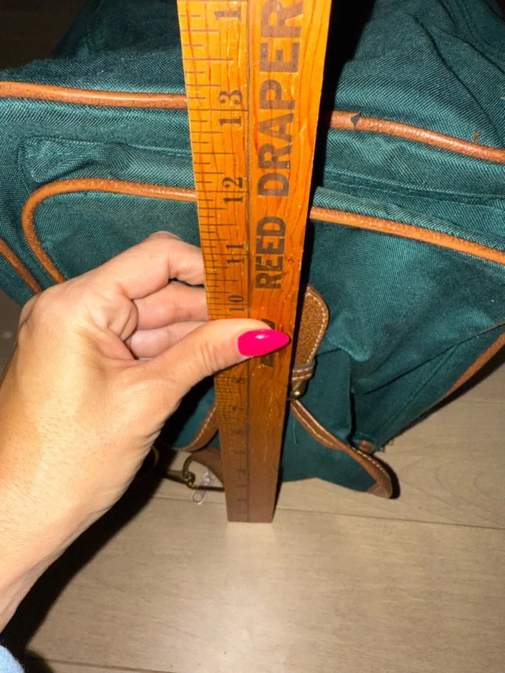 Polo Ralph Lauren Green Canvas Weekender Bag with Brown Trim